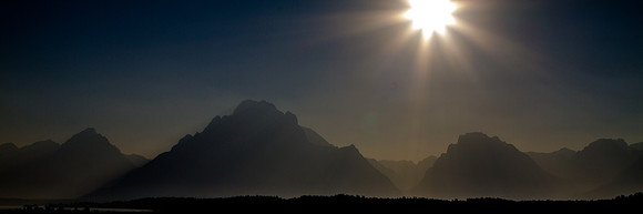 Hazy Sunset over the Tetons
